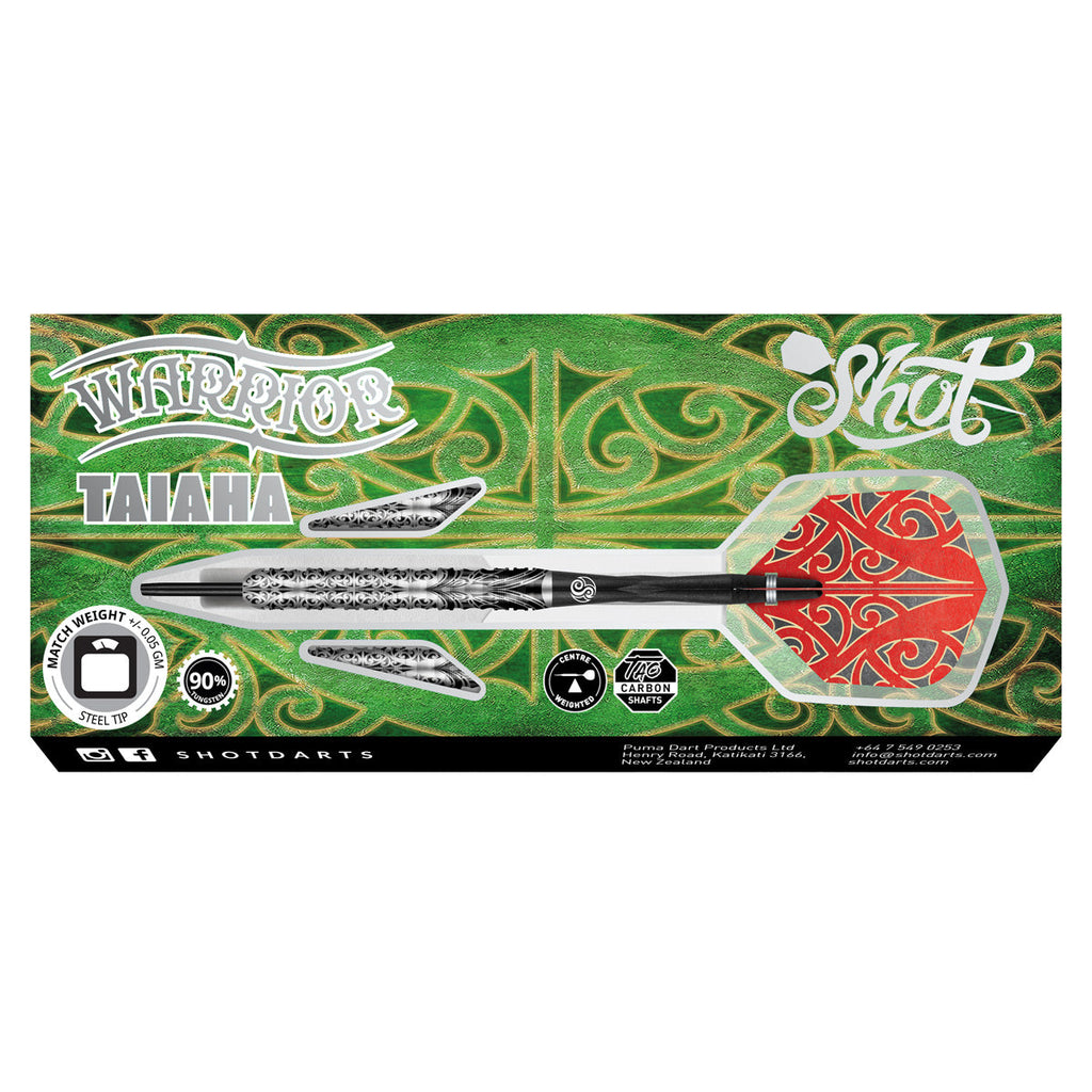 SHOT - Warrior Taiaha Steel Tip Darts - 90% Tungsten - 26g