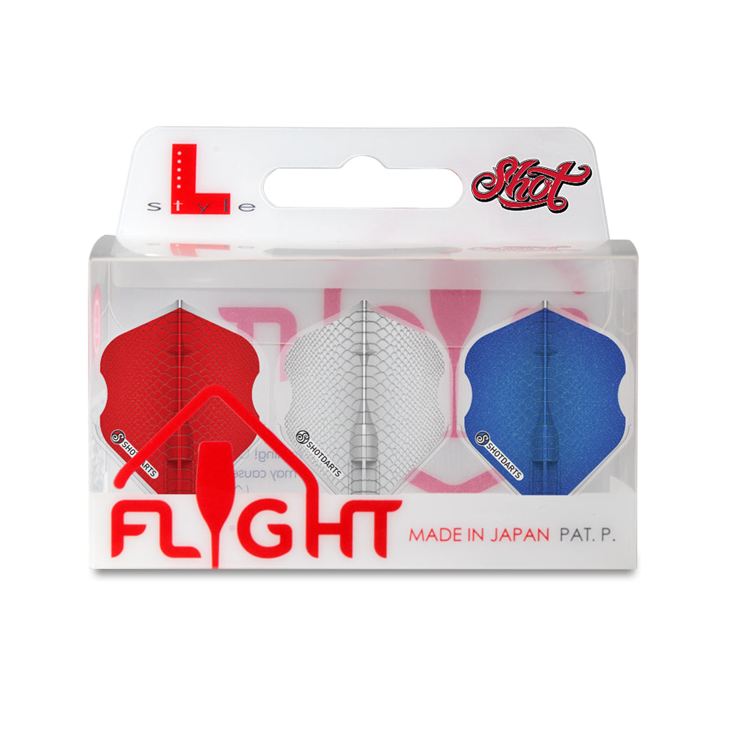 SHOT -  L-Style EZ L1 Standard Americana Dart Flight Set - Gator - Mixed (Red, White and Blue)