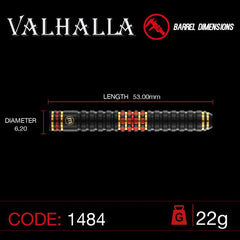 WINMAU - Valhalla - 85% and 95% Dual Core Tungsten Darts - 22g