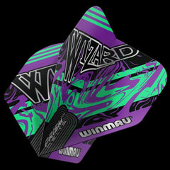 WINMAU - Prism Delta Simon Whitlock Wizard Purple and Green Flights - Standard Shape