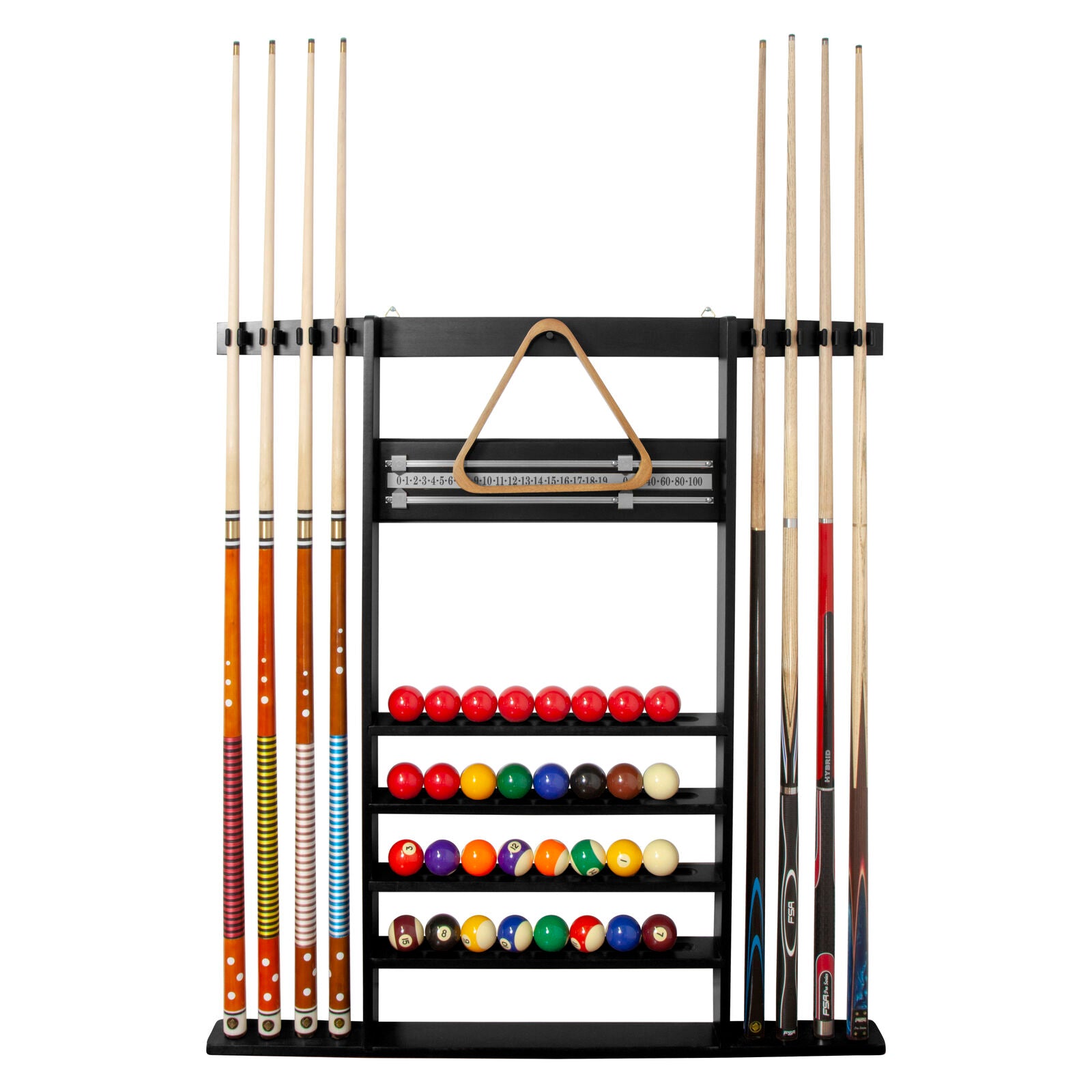 Combi cue rack black