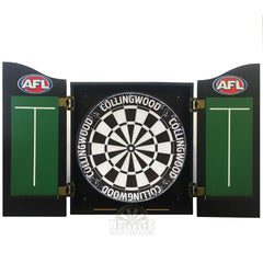 AFL Collingwood Magpies Licensed Dartboard and Cabinet Set