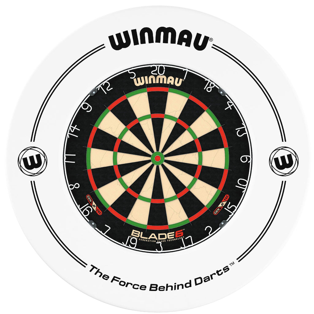 WINMAU - BLADE 6 Dartboard & WHITE Surround DEAL