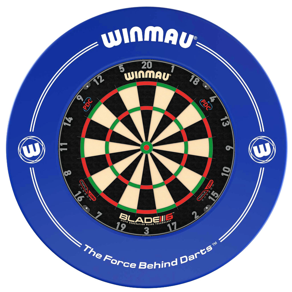 WINMAU - Blade 6 TRIPLE CORE Dartboard & BLUE Surround DEAL