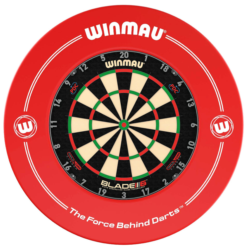 WINMAU - Blade 6 TRIPLE CORE Dartboard & RED Surround DEAL