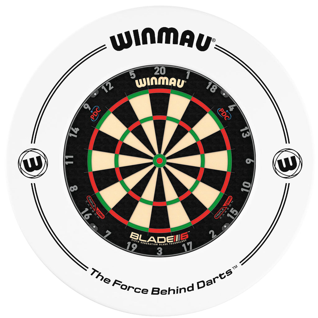 WINMAU - Blade 6 TRIPLE CORE Dartboard & WHITE Surround DEAL
