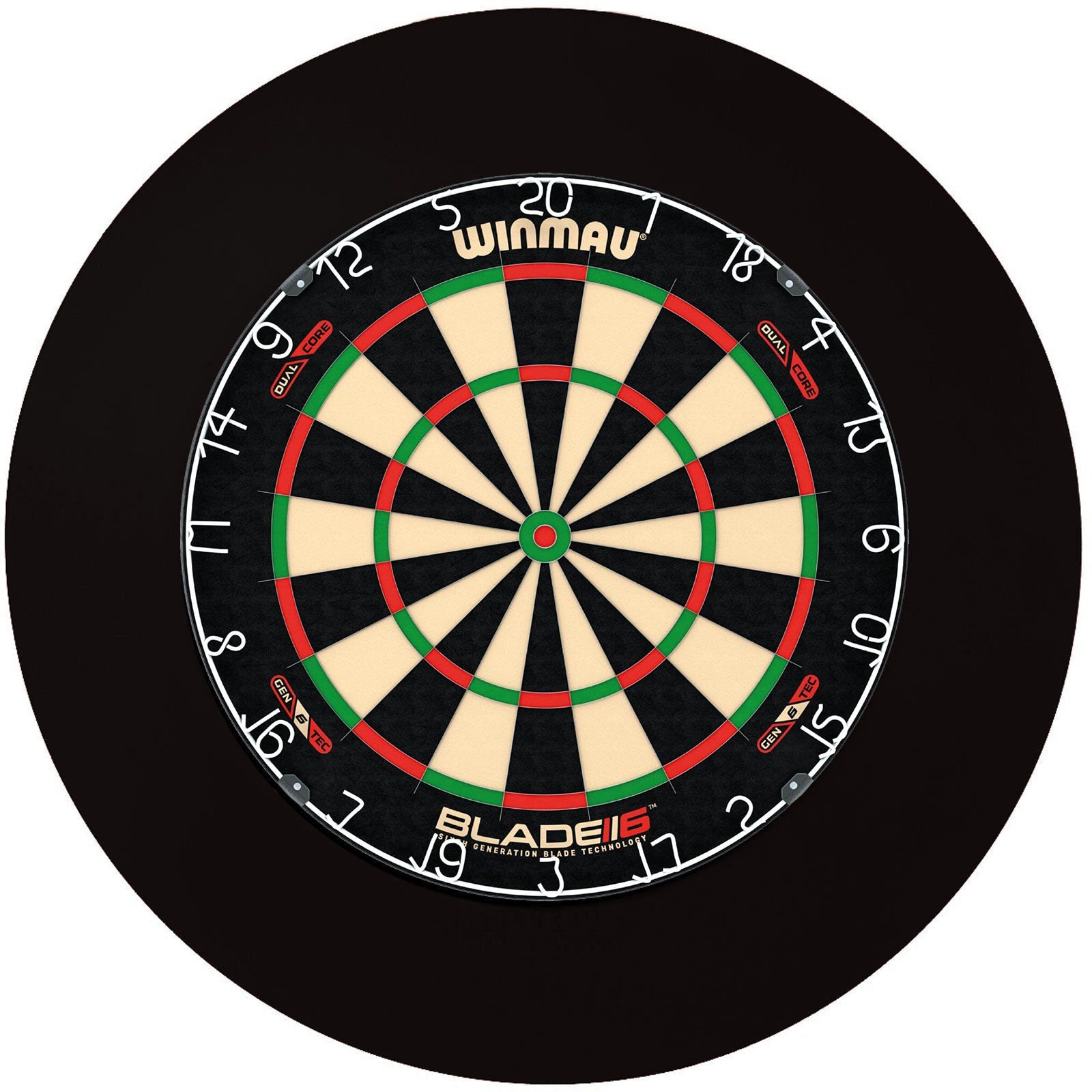 WINMAU Blade 6 DUAL CORE Professional Dartboard + Pro Polymer Surround