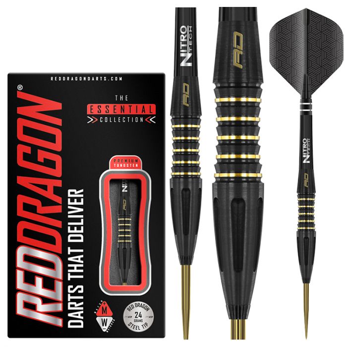 RED DRAGON - Clarion Black Darts - 90% Tungsten - 24g