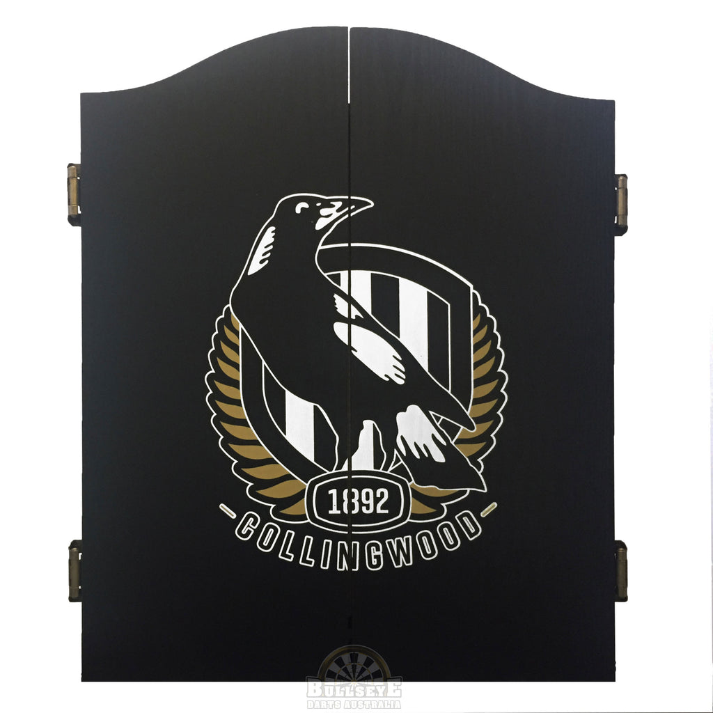 AFL Collingwood Magpies Licensed Dartboard and Cabinet Set