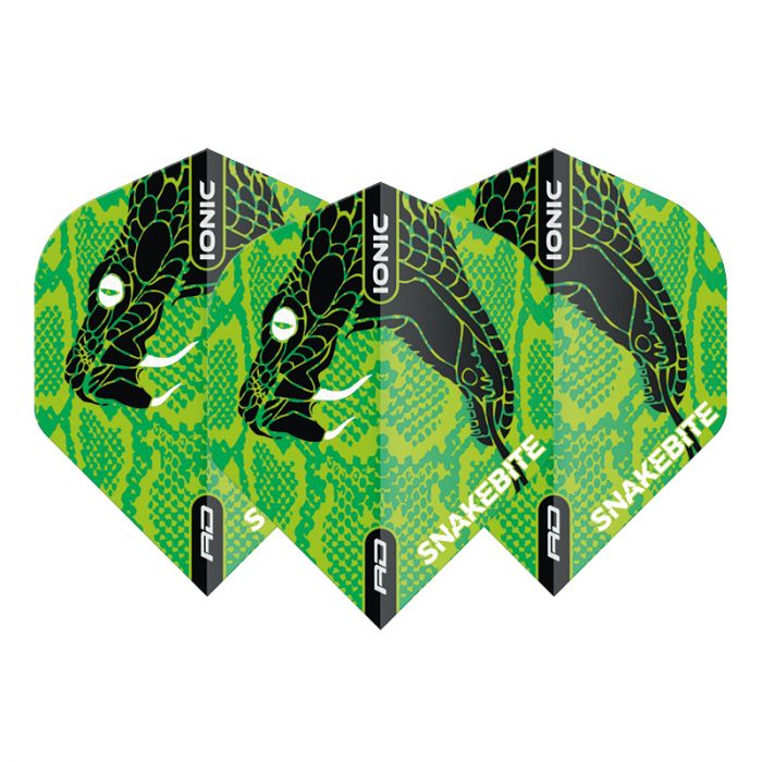 RED DRAGON Peter Wright Snakebite Ionic Snake Head Flights - Green
