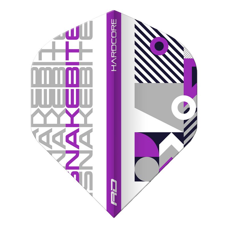 RED DRAGON - Hardcore Snakebite Stack White & Purple Dart Flights