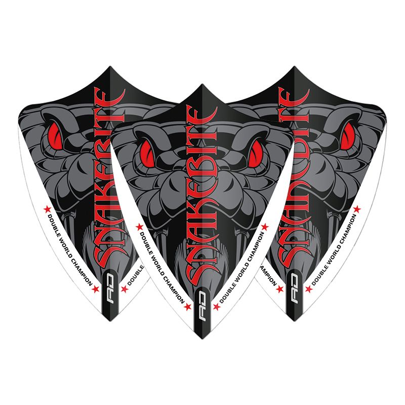 RED DRAGON - Snakebite Hardcore Ionic Grey Snake Freestyle Dart Flights