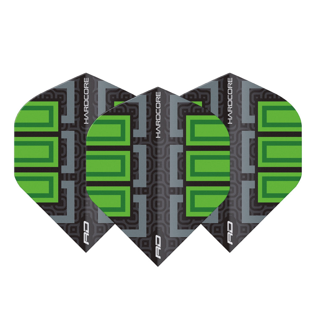 RED DRAGON - Hardcore Radical Blocks Dart Flights - Green