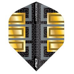 RED DRAGON - Hardcore Premium Metallic Block Flights - Black and Gold