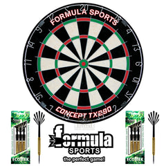 Formula Sports Darts Discovery Set - TX290 Bristle Dartboard & 2 Sets of Darts