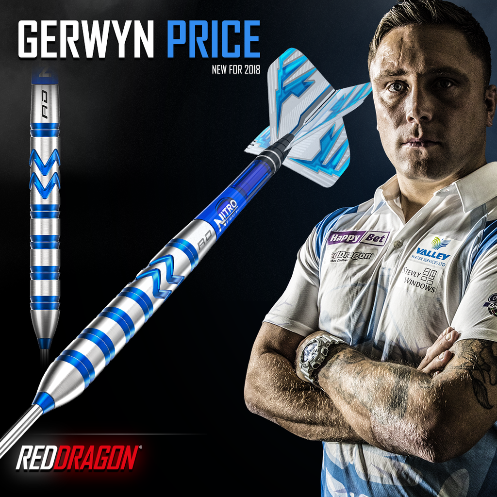 RED DRAGON - Gerwyn Price Darts - Blue Razor Grip - 26g