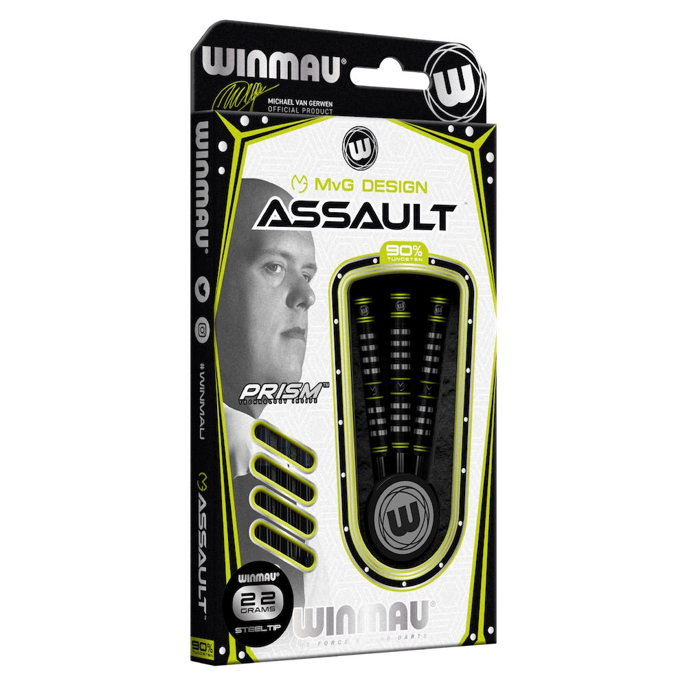 Winmau MVG Assault Darts - 90% Tungsten - 22g