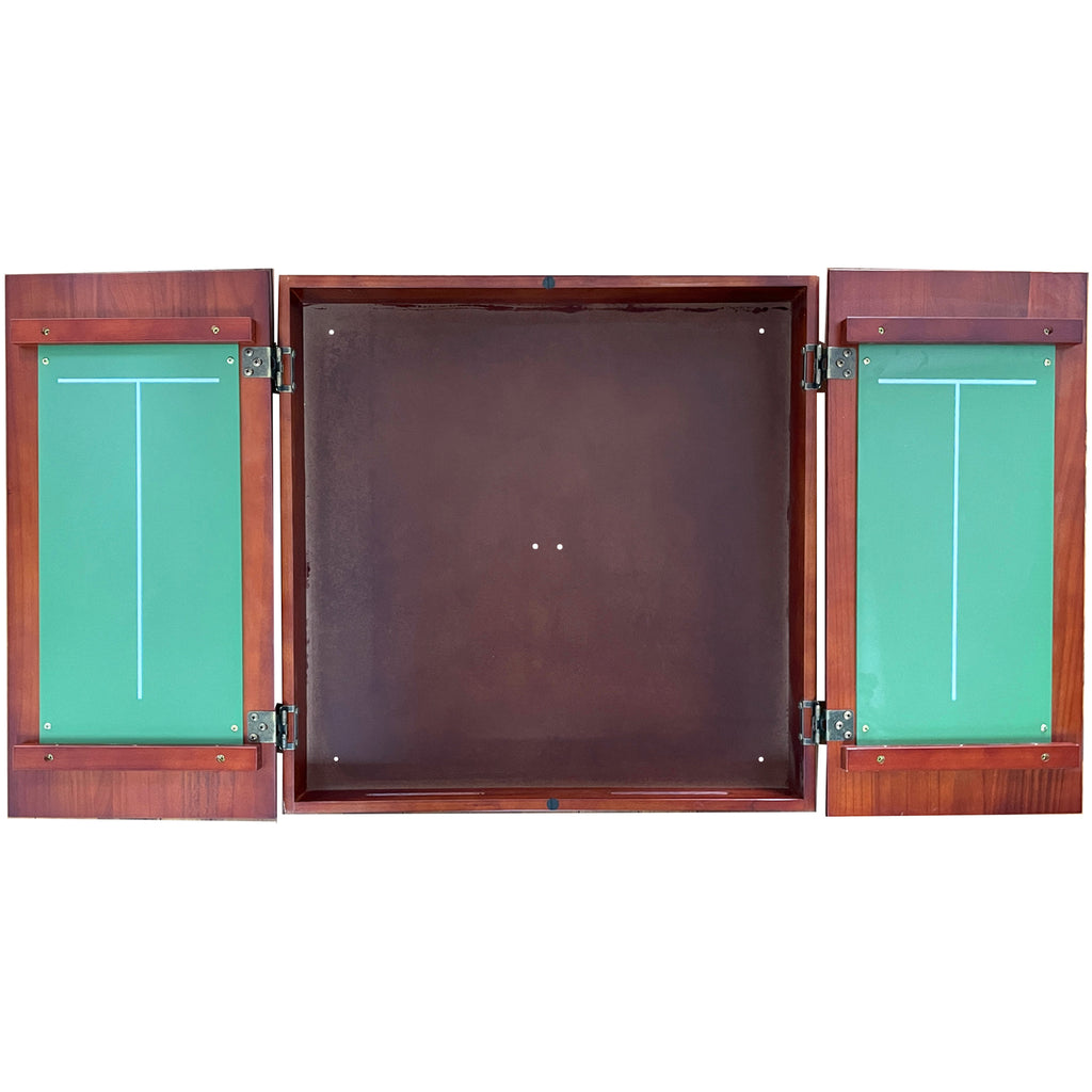 SOLID PINE - OVERSIZE Club Dartboard Cabinet with Chalkboards - BROWN