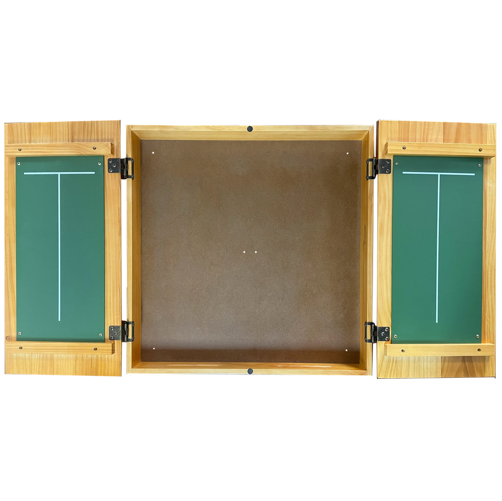 SOLID PINE - OVERSIZE Club Dartboard Cabinet with Chalkboards - PINE