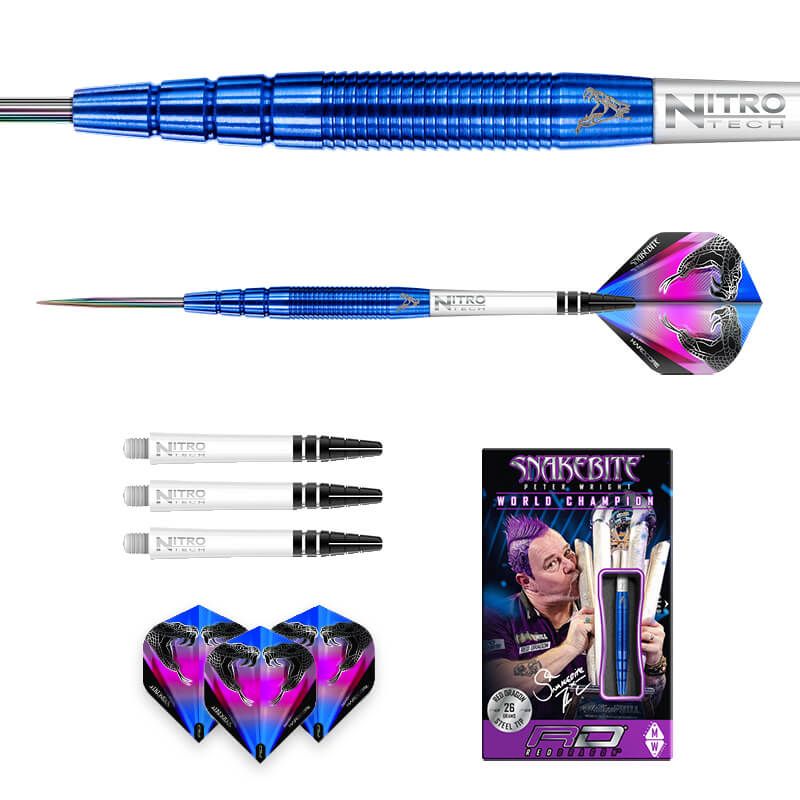 RED DRAGON Peter Wright Snakebite BLUE PL15 Darts - 90% Tungsten - 22g