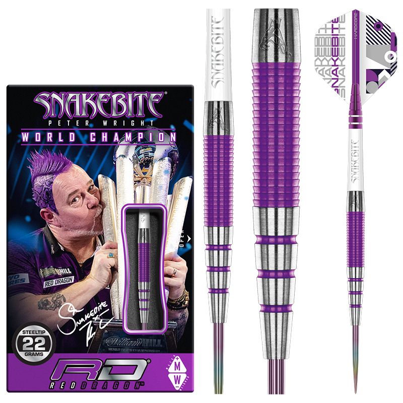 RED DRAGON - Peter Wright Snakebite PL15 Medusa Darts - 90% Tungsten - 22g