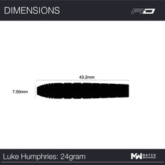 RED DRAGON - Luke Humphries TX1 Special Edition Darts - 90% Tungsten - 24g