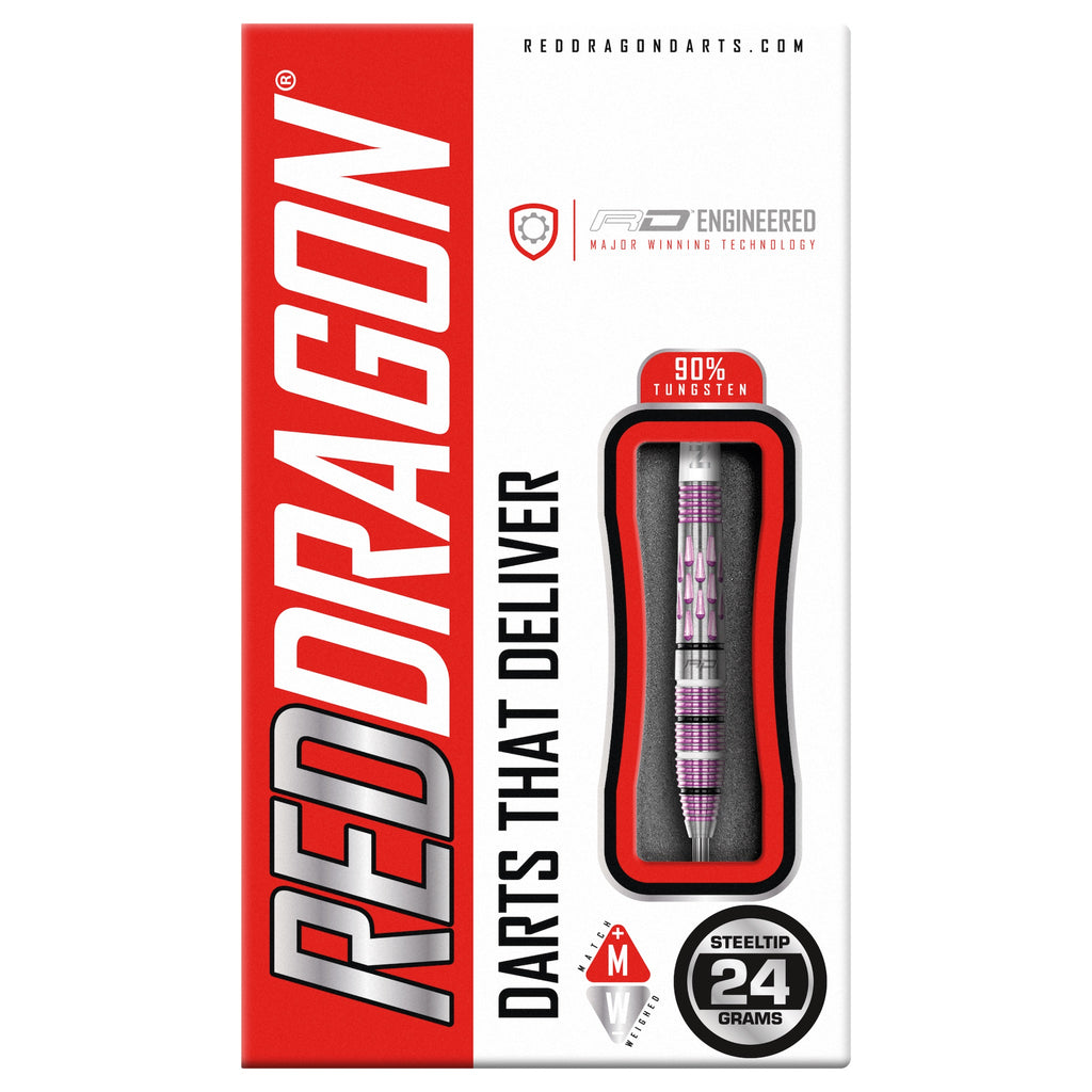 RED DRAGON - Artura Shocking Pink Darts - 90% Tungsten - 24g