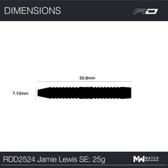 RED DRAGON - Jamie Lewis Special Edition Darts - 90% Tungsten - 25g
