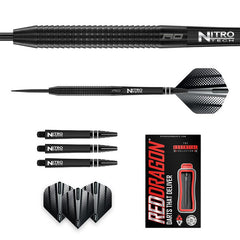 RED DRAGON - Razor Edge Black Darts - 85% Tungsten - 24g