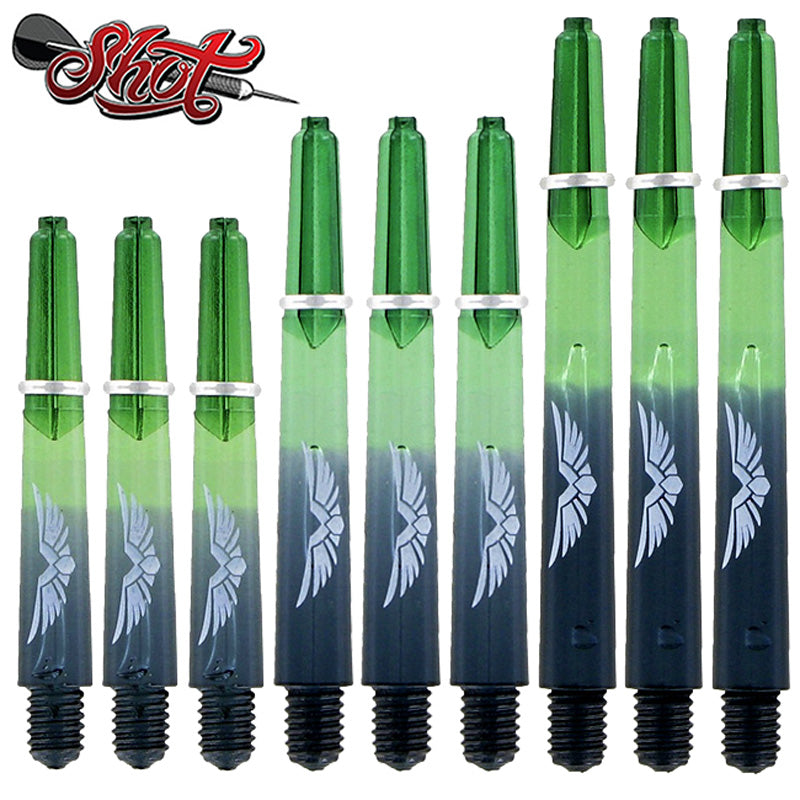 Shot Darts Eagle Claw Two Tone Shafts - Clear Black and Green