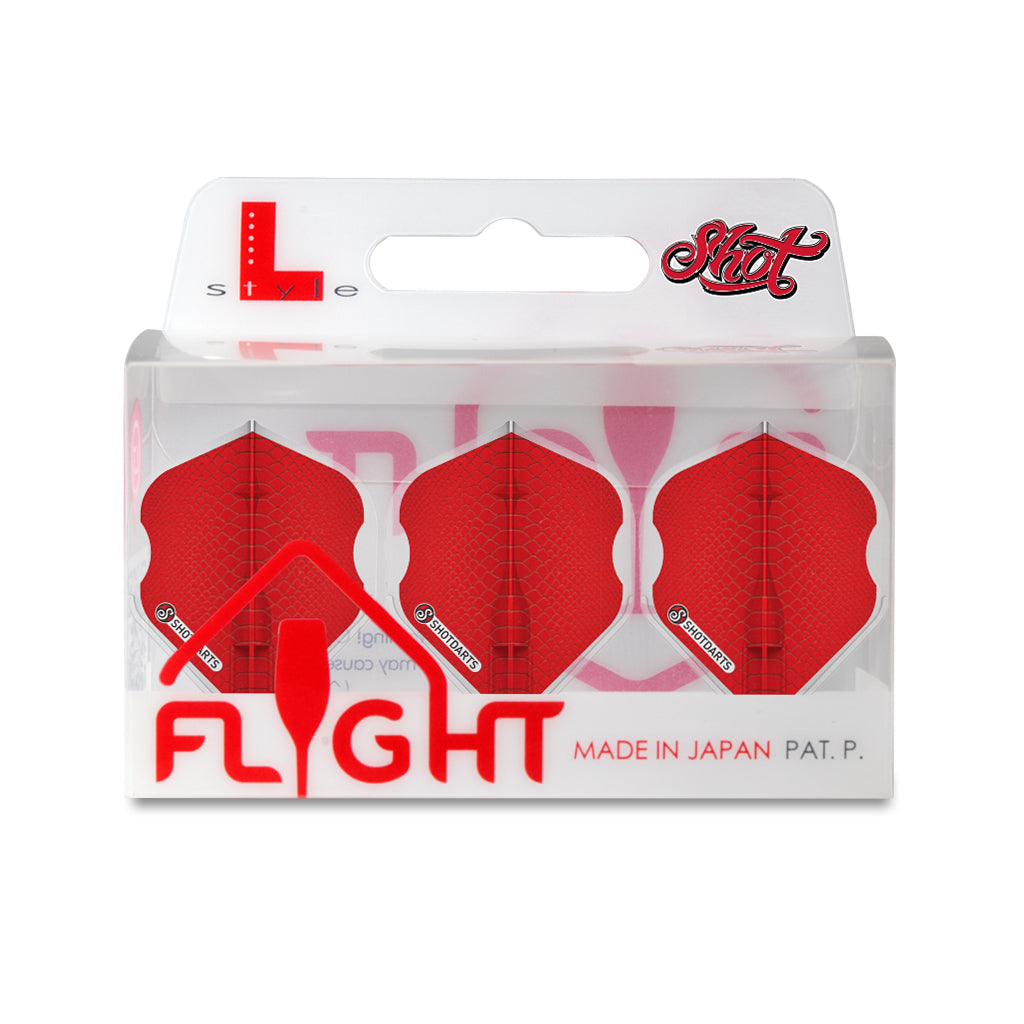 SHOT -  L-Style EZ L1 Standard Americana Dart Flight Set - Gator - Red