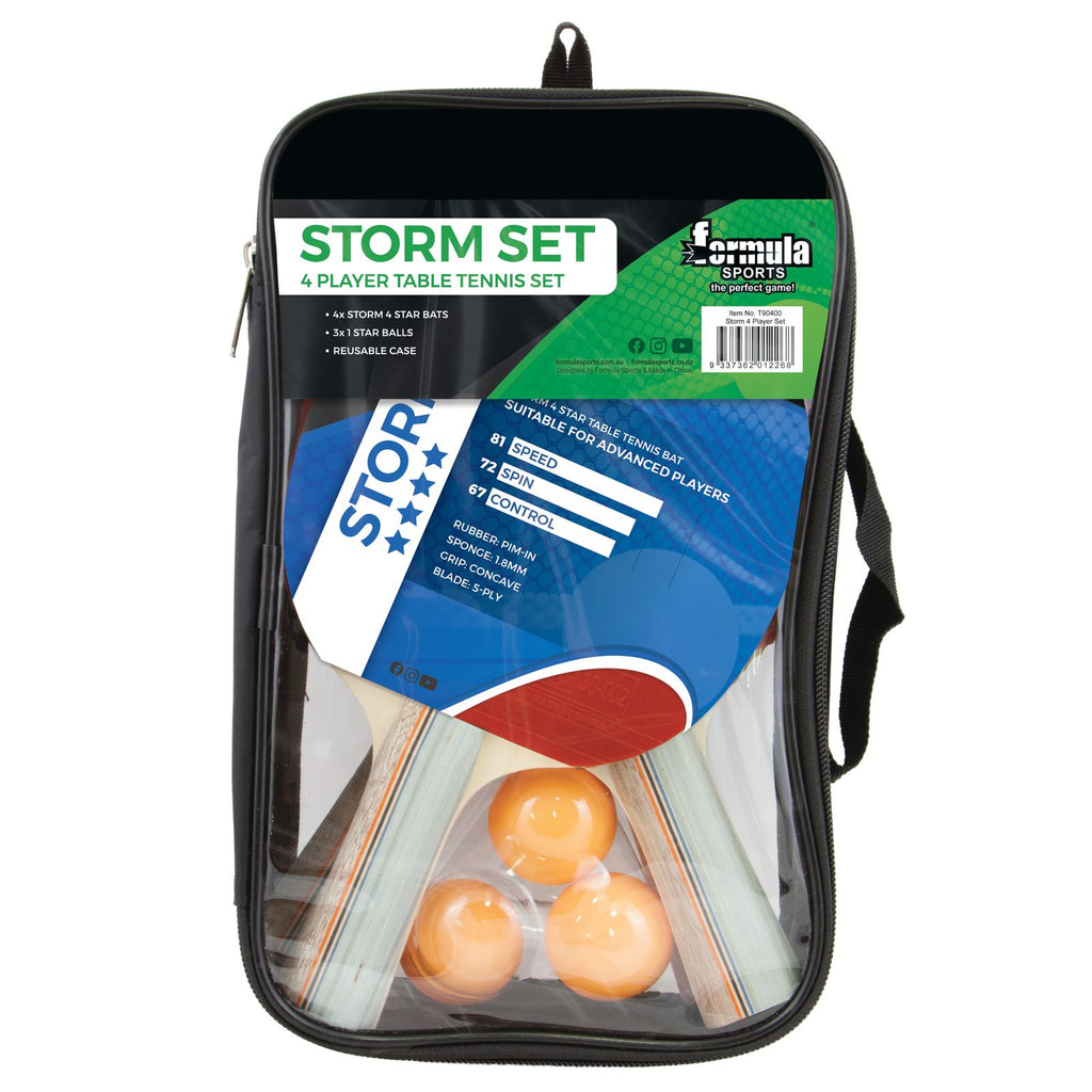 FORMULA SPORTS - Storm 4 Player Table Tennis Bat Set