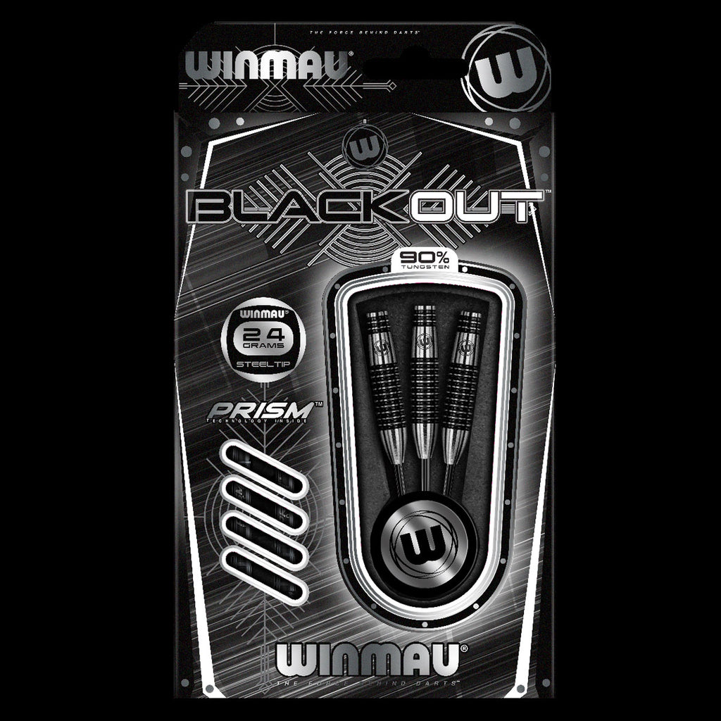 WINMAU Blackout Bomb Barrel Darts - 90% Tungsten - 24g