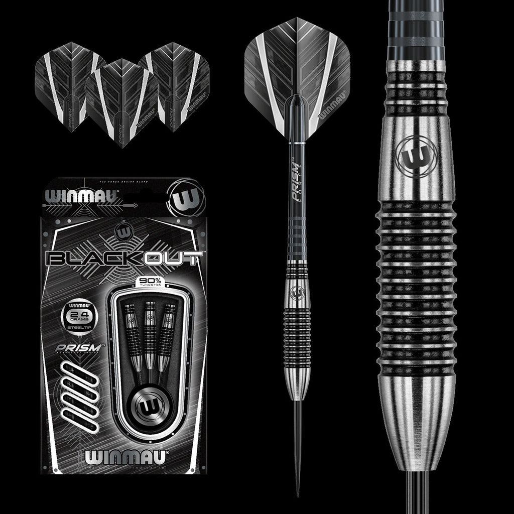 WINMAU Blackout Bomb Barrel Darts - 90% Tungsten - 24g