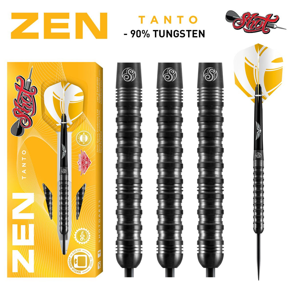 SHOT - Zen Tanto Steel Tip Dart Set - 90 %Tungsten - 24g