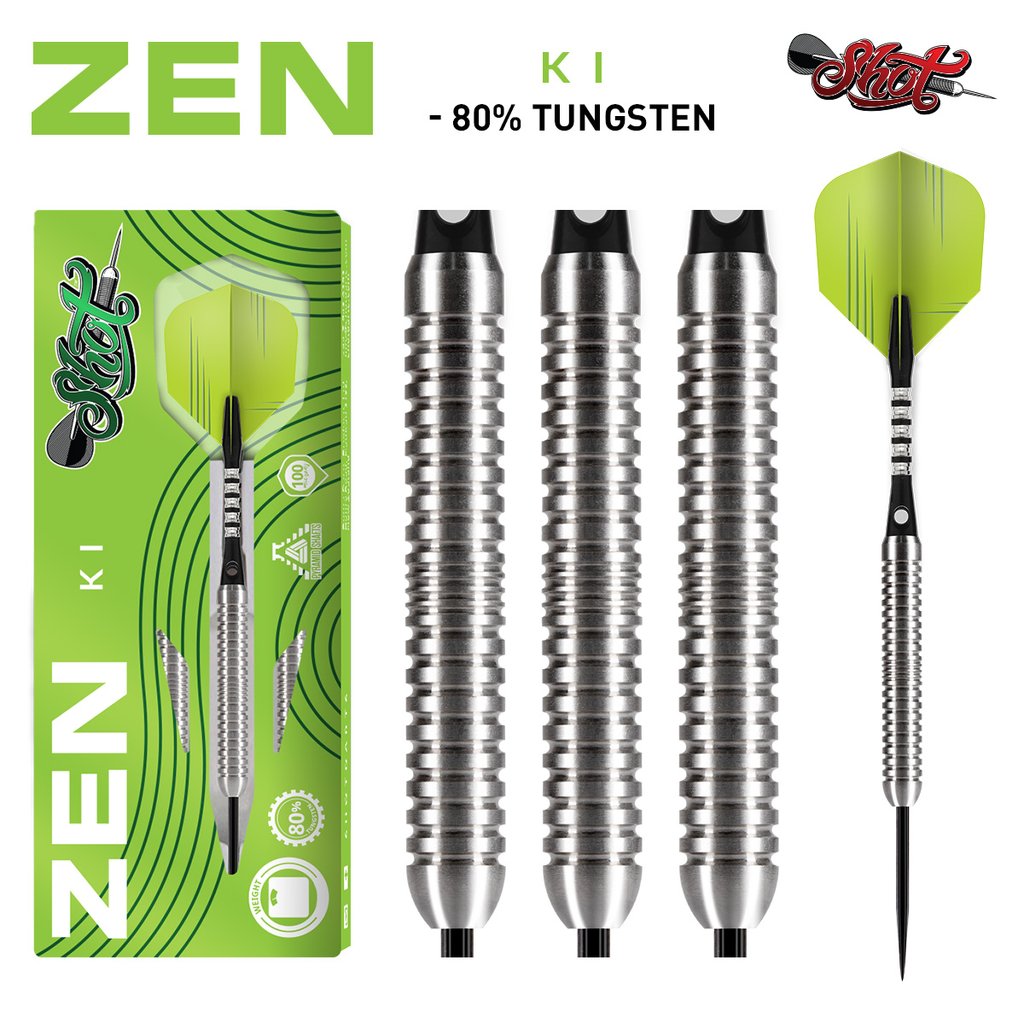 SHOT Zen Ki Darts - 80% Tungsten Straight Barrel - 24g