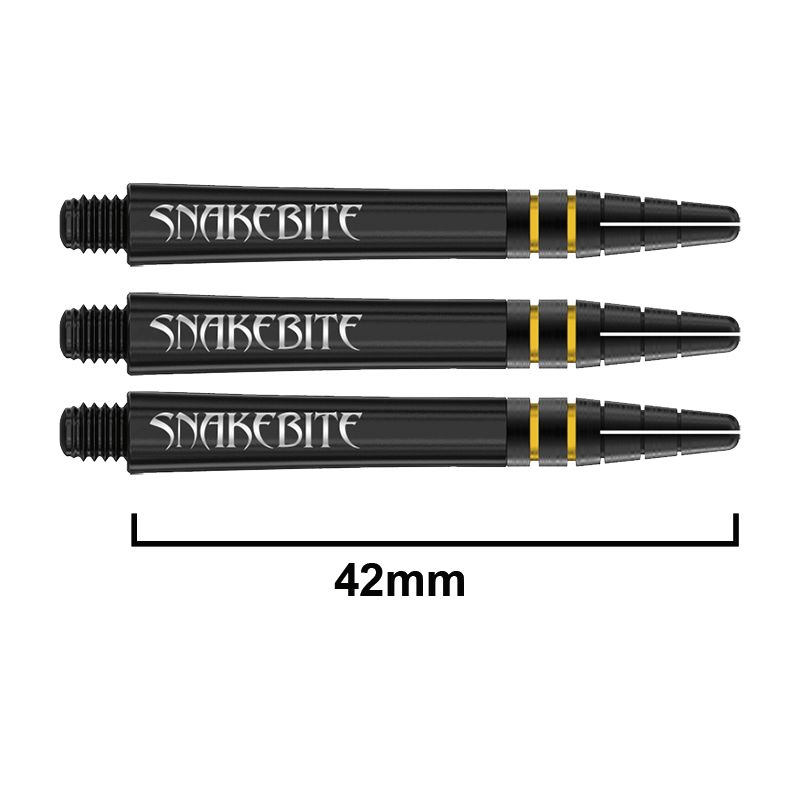 RED DRAGON - Peter Wright "Snakebite" DWC Nitrotech Shafts - Black and Gold - Medium