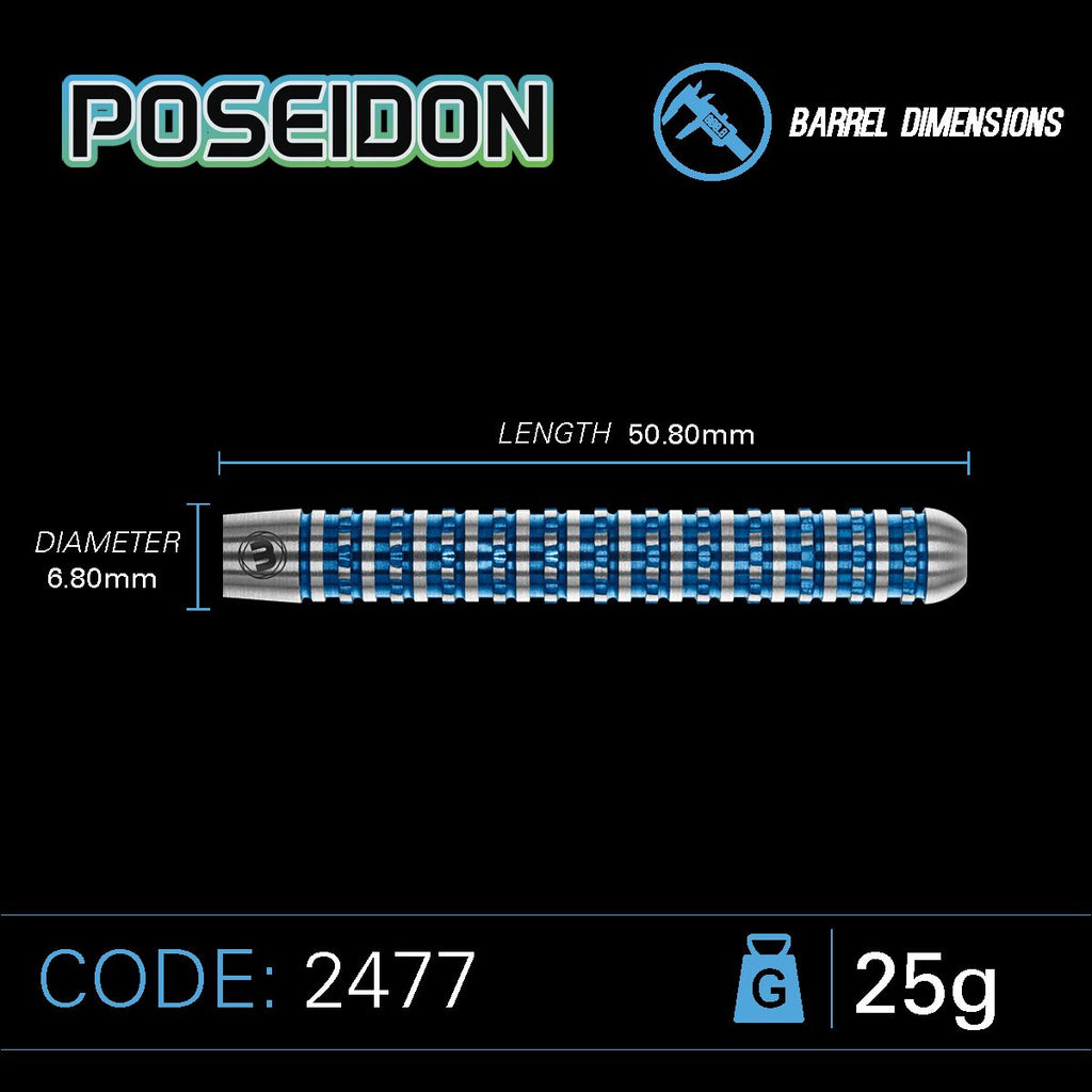 WINMAU - Poseidon - 90% Tungsten Darts - 25g
