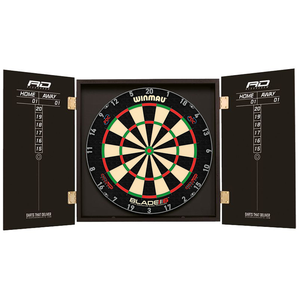 RED DRAGON - Deluxe Dartboard Cabinet & WINMAU Triple Core Dartboard