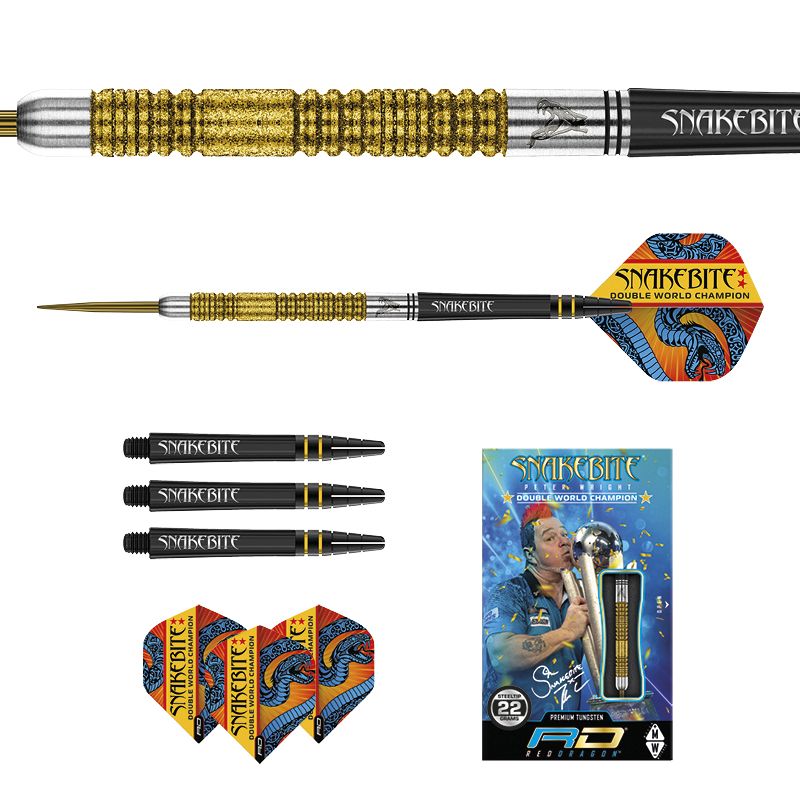 RED DRAGON - Peter Wright Double WC SE Gold Darts - 22g