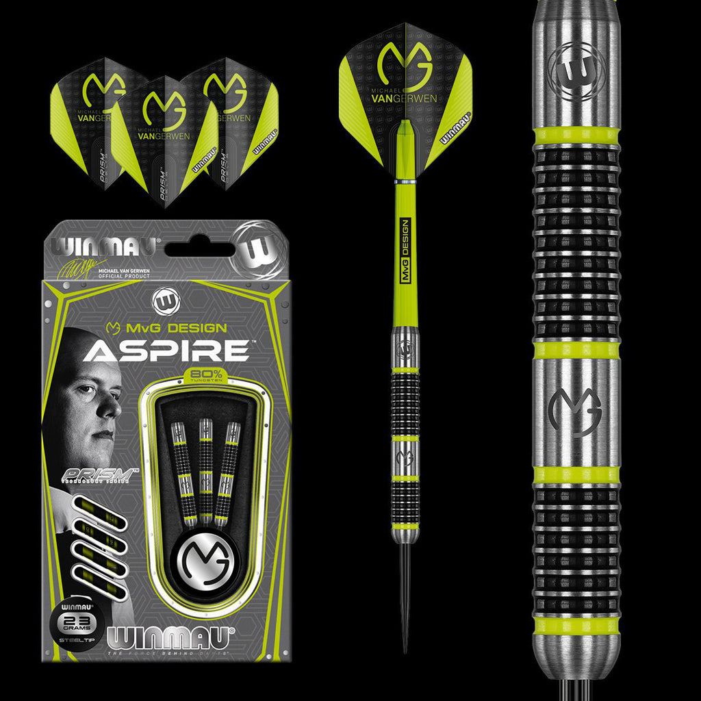 WINMAU MVG Aspire Darts - 80% Tungsten - 22g