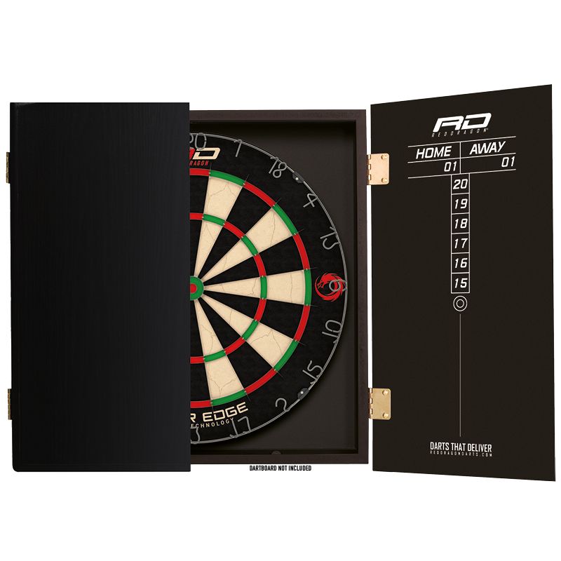 RED DRAGON - Deluxe Dartboard Cabinet - BLACK